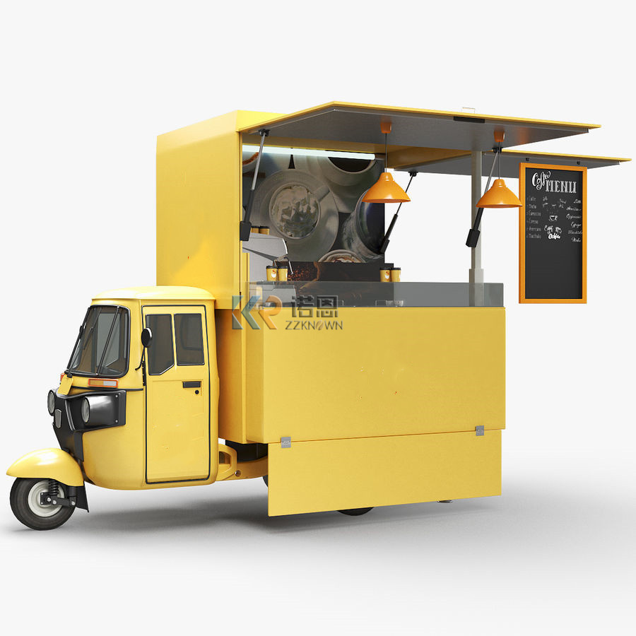 Food Truck With Snacks - การออกแบบใหม่ถนนรถสามล้อไฟฟ้ารถพ่วงอาหารรถบรรทุกอาหารมือถือสําหรับรถเข็นไอศกรีมรถสามล้อ Ape Piaggio