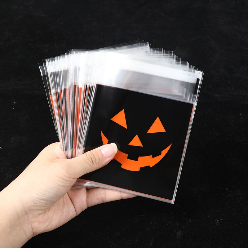 ถุงขนมฮาโลวีนสีดำส้มลายฟักทอง  - Food Snacks Candy บทวิจารณ์และราคา