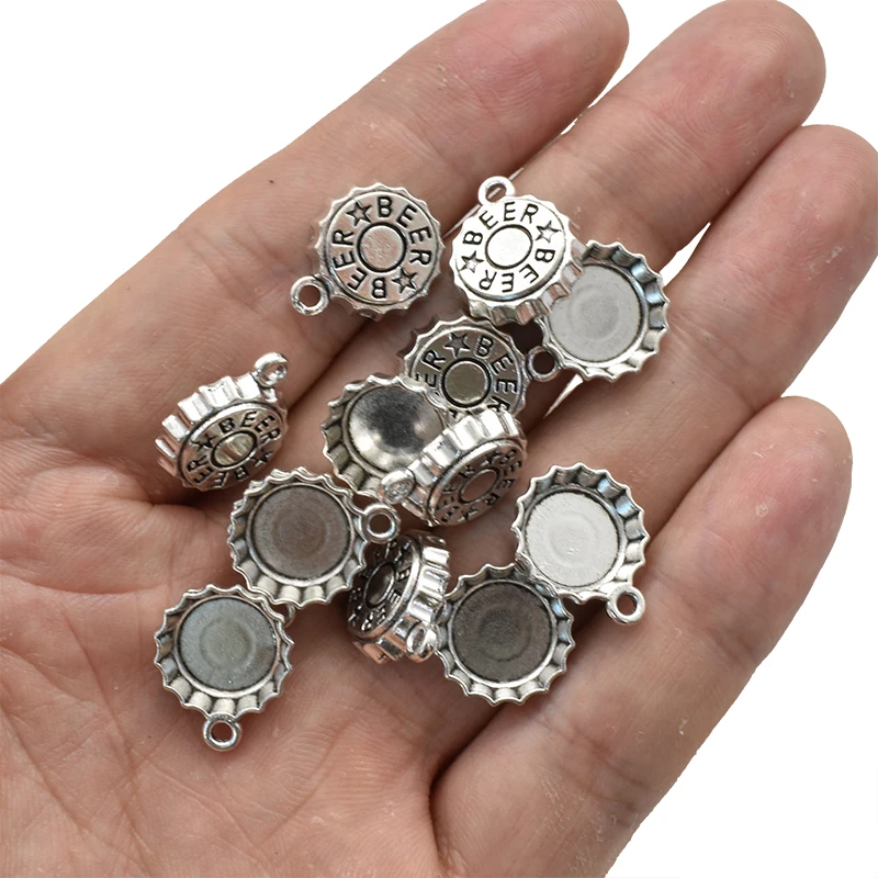 15ชิ้นจี้โลหะอัลลอยฝาเบียร์ชุบ - Food Zinc บทวิจารณ์และราคา
