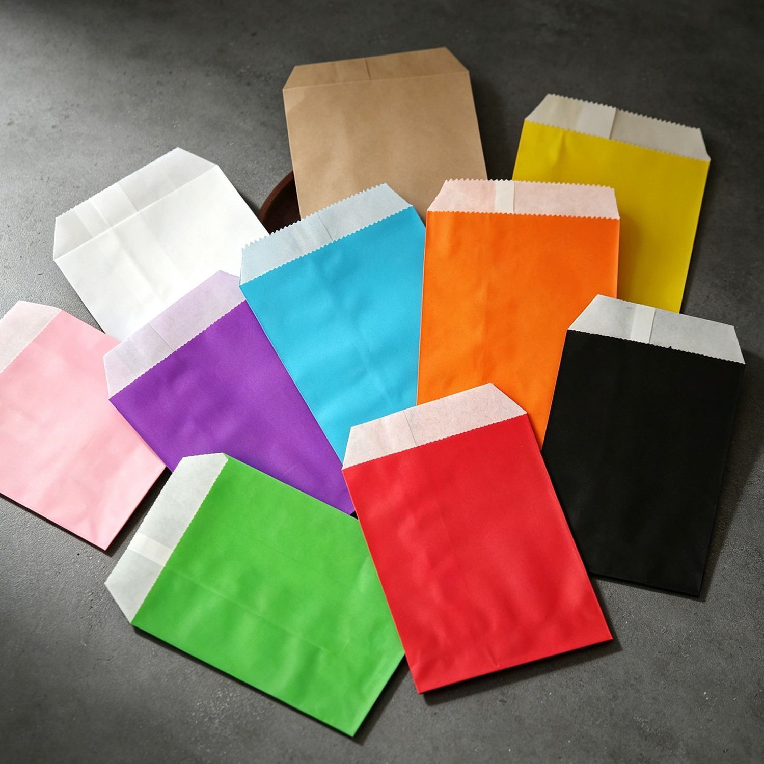50/100 ชิ้น ถุงกระดาษคราฟท์สี  - Food Snacks Candy บทวิจารณ์และราคา