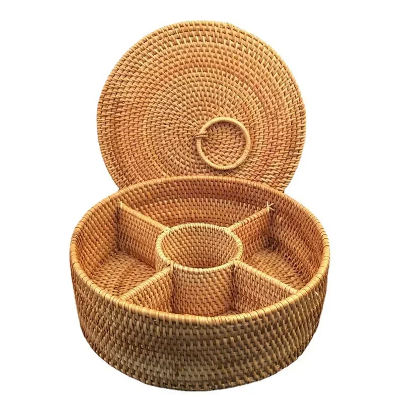 กล่องหวายธรรมชาติ 5 ช่อง ตะกร้ - Food Snacks With Fiber บทวิจารณ์และราคา